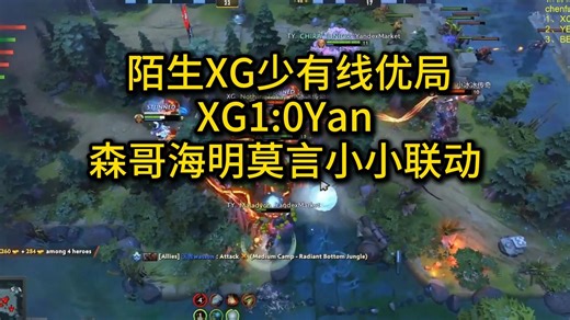 陌生XG少有线优局1:0Yan，森哥海明莫言小小联动一波团3进3出