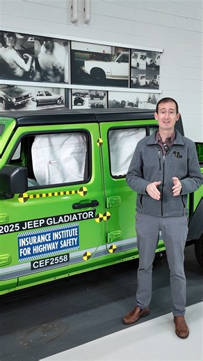 Three key safety updates helped the 2025 Jeep Gladiator improve its performance in the IIHS updated moderate overlap crash test. After an earlier test of the 2022 Gladiator resulted in the second lowest rating of marginal in the challenging test, Jeep responded with changes resulting in an improved good rating. Full ratings for the 2025 Gladiator: https://go.iihs.org/2025Gladiator | Insurance Institute for Highway Safety