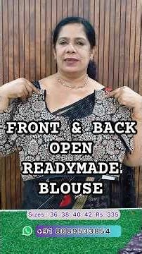 F1167 Part-B | Stitched Ready-Made Front Open Blouse | Padded & Lined | Stylish & Affordable