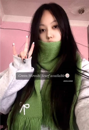 Green/hiroshi scarf☘️ #serencrochet #fyp #crochetnepal #hiroshi #greenscarf
