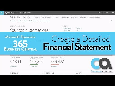 Quickly Create a Detailed Financial Statement Report in Microsoft Business Central Dynamics 365