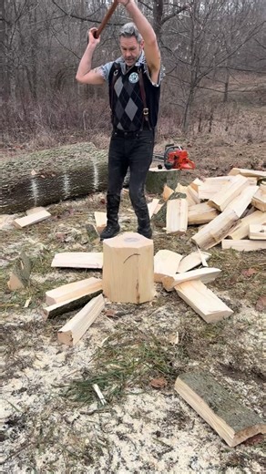 Buckin’ Billy Ray on Instagram: "#Hackberry , just split the firewood #firewood #splittingwood #chopping #love"