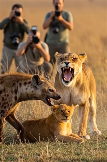 Hyena Attacks Lion Cub — But Then the Mother Snaps