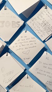 1.7K views · 17 reactions | Our Chatbots Decoded exhibit is more than a collection of artifacts, it’s also a space for conversation. Our visitors have a lot to say about AI’s future—some excited, some cautious, all thoughtful. How does AI make you feel? | Computer History Museum | Facebook