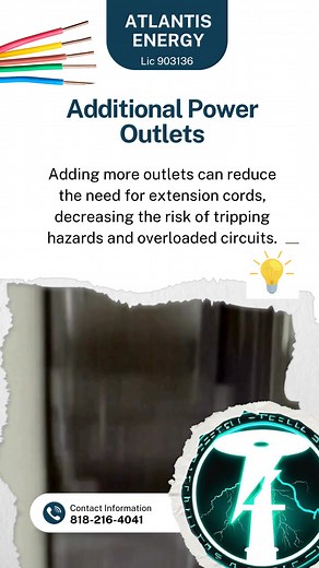 Too many cords, not enough outlets? 😅 Adding new power points is one of the easiest ways to make your home safer and more convenient. Atlantis Energy installs extra outlets the right way — no daisy chains, no tripping breakers, just clean power where you need it. #ElectricalUpgrade #AtlantisEnergy #SantaBarbaraElectrician #HomeImprovement #ExtraOutlets | Atlantis Energy