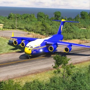 Amazing C-17 U.S. Marines Blue Angels Take off from Short Runway | Jymi Jymi II