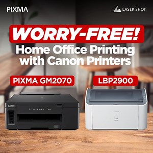 Have a worry-free home office printing with #PIXMA GM2070 and #LaserShot LBP2900! These printers are equipped with features that will definitely help get any printing job done FAST, EFFICIENT, and EASY! Get your perfect printing buddy at the Canon One Stop Shop in Lazada now! Add to Cart here: GM2070: https://bit.ly/3rsZzPj LBP2900: https://bit.ly/3dbMhBV #TeamCanonPH | Canon Philippines
