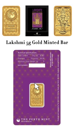 ✨ Celebrate Diwali with brilliance ✨ The Perth Mint Lakshmi 5g Gold Minted Bar brings prosperity and tradition together in 99.99% pure gold. A perfect blend of artistry, culture, and investment value. 👉 Discover more: www.swanbullion.com #SwanBullion #GoldAndSilver #coincollectors