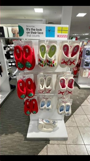 Christmas slippers and socks at JCPenney’s. November 2025.
