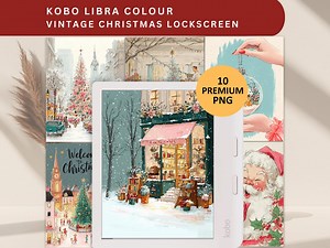 Kobo Libra Colour Lock Screen Vintage Christmas Theme (10 PNG) - Etsy