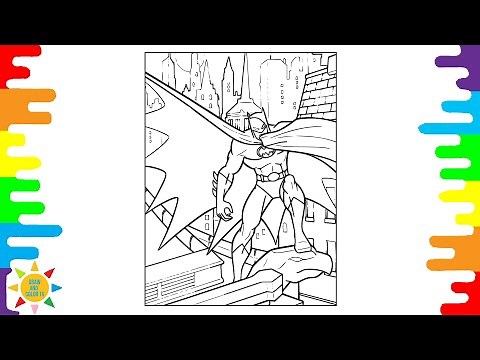 Batman Coloring Pages | Batman At The Skyscraper Coloring | ‪@drawandcolortv‬