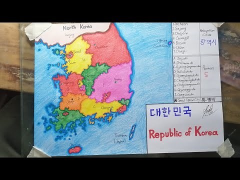 How to draw South Korea map easy SAAD