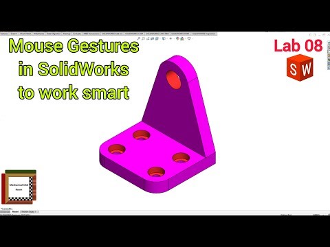 SolidWorks Basic Part | Mouse Gesture Workflow | Fast Sketching, Extrude, Fillet | Lab 08