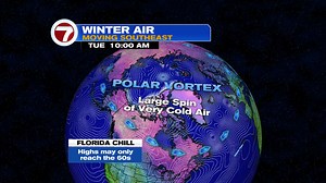 25K views · 85 reactions | The Polar Vortex may send some cold air Southeast over the next few days. By Thursday morning, Central & Northern Florida may see lows in the 40s. Lows in the low 60s for SE FL. 50s inland. | 7Weather | Facebook