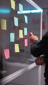 Colorful Post Notes Cover Glass Wall Stock Footage Video (100% Royalty-free) 3597399543 | Shutterstock