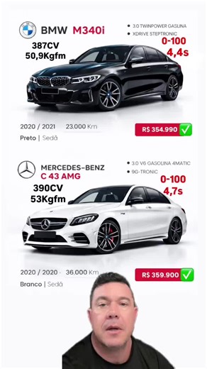 BMW M340i vs Mercedes C43 AMG: Qual sedã esportivo é melhor?