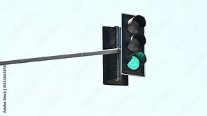Green Light on a Traffic Signal Stock Video