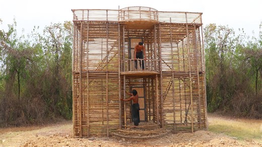 Building The Most Beautiful 2-Storey Classical Villa By Primitive Daily life [Episode 1]