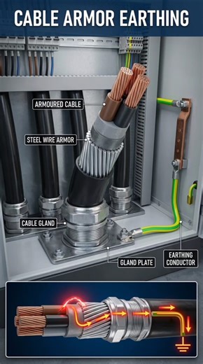 Cable armour earthing #viral #electricalengg #electrical #current #transmissionline #cablecar #btech
