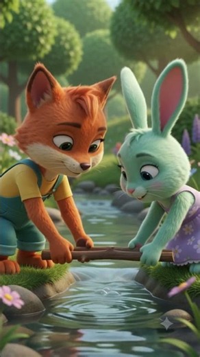 The little Rainbow Bridge 🌈 #cartoonshorts #friendship #kidsanimation #kidscartoon