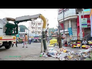 This vacuum-operated waste-cleaning machine picks up difficult-to-clean waste from any public areas