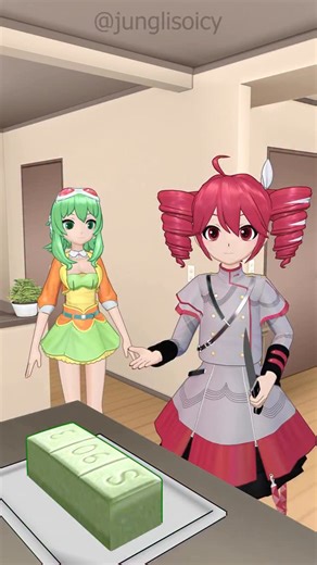 jungli on Instagram: "Teto shows you how to cut a cake (with Gumi’s assistance) #reels #kasaneteto #teto #gumi"