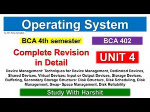 Unit 4 Operating System Explained 🔥 | BCA 402 Semester 4 CCSU 2025 | Complete Revision