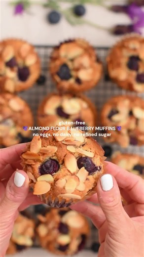 Almond Flour Blueberry Muffins (NO Gluten, NO Eggs, NO Dairy) RECIPE IN COMMENT | The Conscious Plant Kitchen