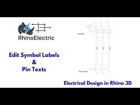 Rhino Electric - Edit Symbol Labels & Pin Texts | Rhino Electrical Schematics Design Plugin