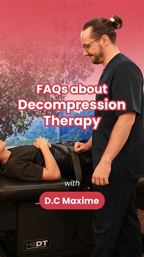 Ever wondered what Decompression Therapy really feels like? Imagine your spine being gently stretched like releasing built-up pressure after a long day. It’s calm, soothing, and many patients say it’s so relaxing they could fall asleep! 😌 In this video, D.C. Maxime answers common questions about Decompression Therapy - ✨ Should I get Chiropractic Adjustment or Decompression Therapy? ✨ Will I feel any discomfort during Decompression Therapy session? ✨ How soon will I feel the results? If you’ve 