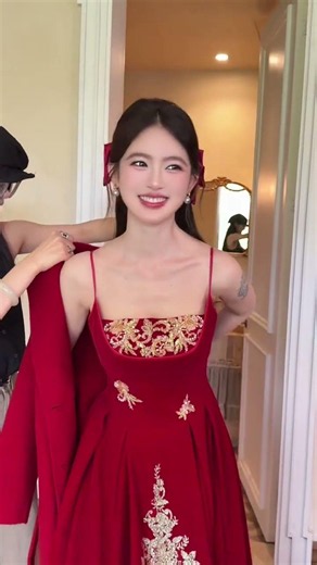 Elegant Red Traditional Dress Transformation ❤️✨ | Stunning Beauty & Grace in Every Step