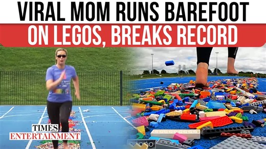 VIRAL Mom Stuns Internet By Breaking Barefoot LEGO World Record | WATCH