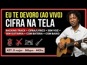 Djavan - Eu Te Devoro (Ao Vivo) com CIFRA NA TELA | #djavan #mpb #cifras #backingtrack #comotocar