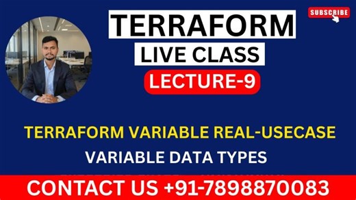 Terraform Live Class Lecture-9 || terraform variable data types || why we use variable in terraform | Vivek Kumar Rajak