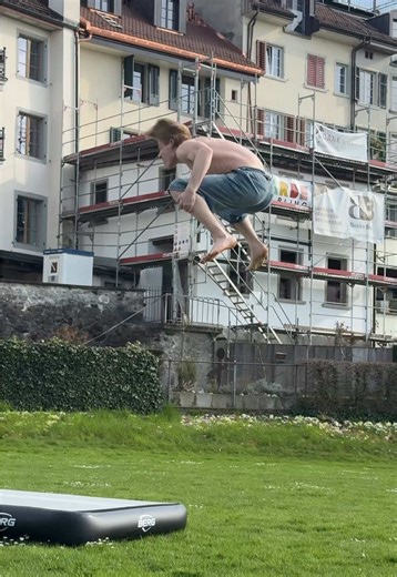 Surprise Double Backflip on Airtrack