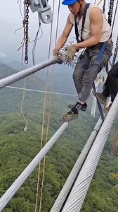 788K views · 1.3K reactions | Workers reinforcing some steel cables in a high tension tower | Giant Machine | Facebook