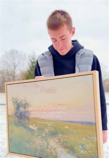 Art Piece: “Psalm 23:1-2” Canvas High-End, Modern, Christian Art • • • #christianhome #christianart #smallbusiness #textontimber