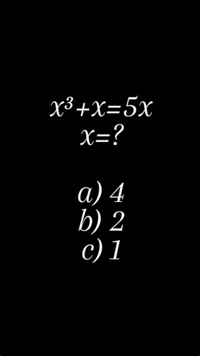Simple math | Clean visuals | Smart thinking on Instagram: "x³+x=5x x=? #math #learning #latex #animation #algebra"