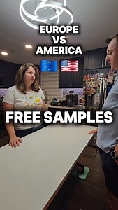 35K views · 131 reactions | FREE SAMPLES- 縷稜 EUROPE VS AMERICA SAMPLE EDITION. #america #Europe #samples #food #humor #couplecomedy #funny | The Kuna Fam | Facebook