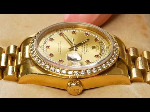 Restoring a $30,000 Untouched Gold Rolex with Diamonds, Rubies, and a Full Set of Box and Papers!