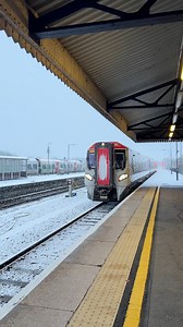 Transport for Wales Class 197 No. 197103 arriving into a very snowy Carmarthen Station this morning! 🚄❄️ #transportforwales #trainspotting #trains #class197 #welshtrains | Cymru Rails