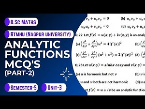 Analytic Function | Multiple Choice Questions |Part-2 |MCQ | RTMNU | Nagpur University | B.Sc. Maths