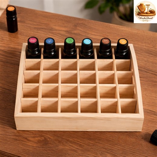 Wooden Essential Oil Organizer Box – 30 Slot Aromatherapy Storage Case - Etsy