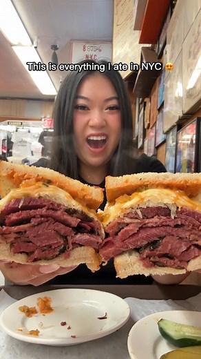 922K views · 28K reactions | Everything I ate in NYC! 說 Mary O's Irish Soda Bread Scones Apollo Bagels Gotham Burger Social Club Katz's Delicatessen Adel's Famous Halal Food #newyork #newyorkcity #nyc #food #nycfood | biteswithlily | Facebook