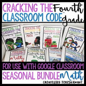 Escape Room 4th Grade Math Seasonal Bundle Breakout