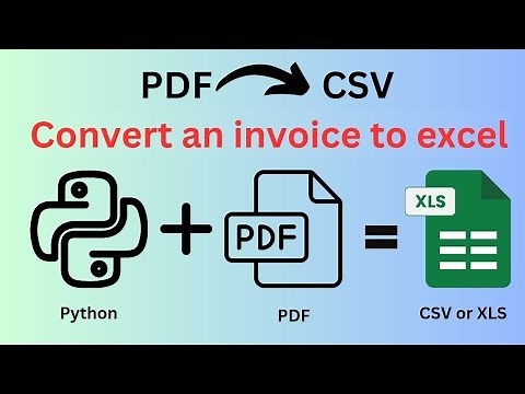 How to Convert PDF to CSV Excel | Python code