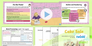 Computing: Word Processing: Learn the Layout Year 4 Lesson Pack 2