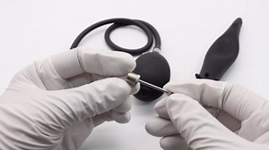 Inflatable Anal Plug with Detachable Needle Adjustable Silicone Inflatable Butt Plug Beads Anal Expansion for Men Women