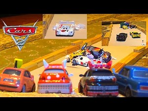 Cars 2 Porta Corsa Race Crash scene (Stop motion remake)