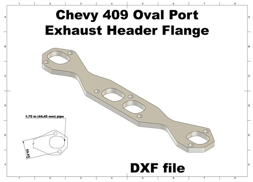 Chevy 409 Exhaust Header Flange DXF File | CNC Template (digital Download) - Etsy
